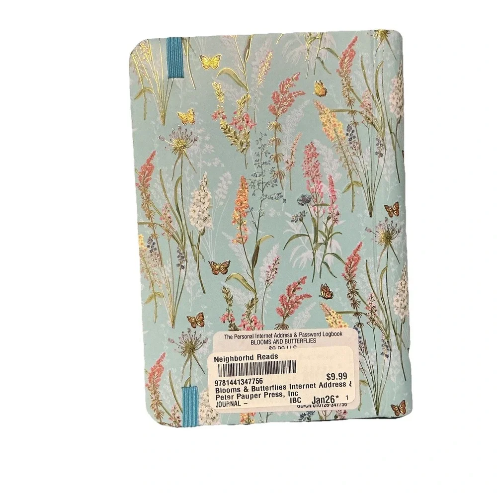 Blooms & Butterflies Internet Address & Password Logbook With Moveable‎ Marker